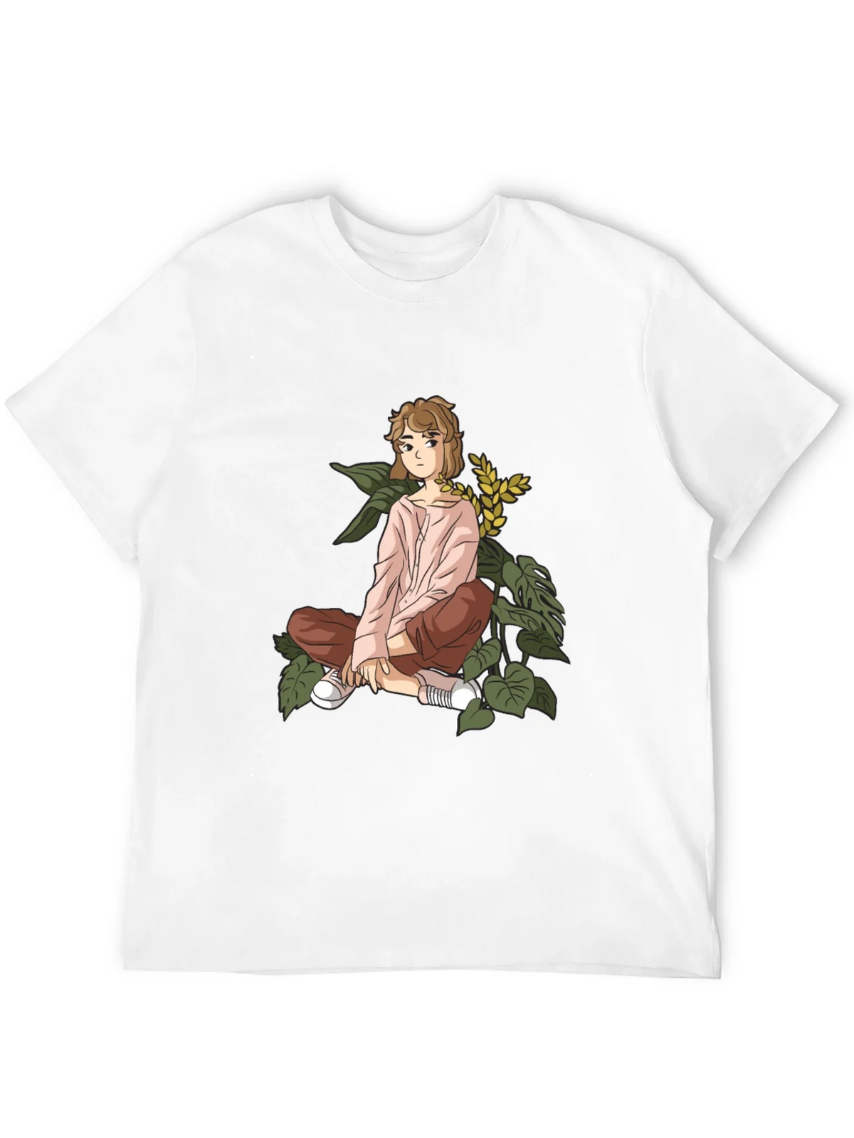 Anime Girl Print Black Cotton Tee product image 5