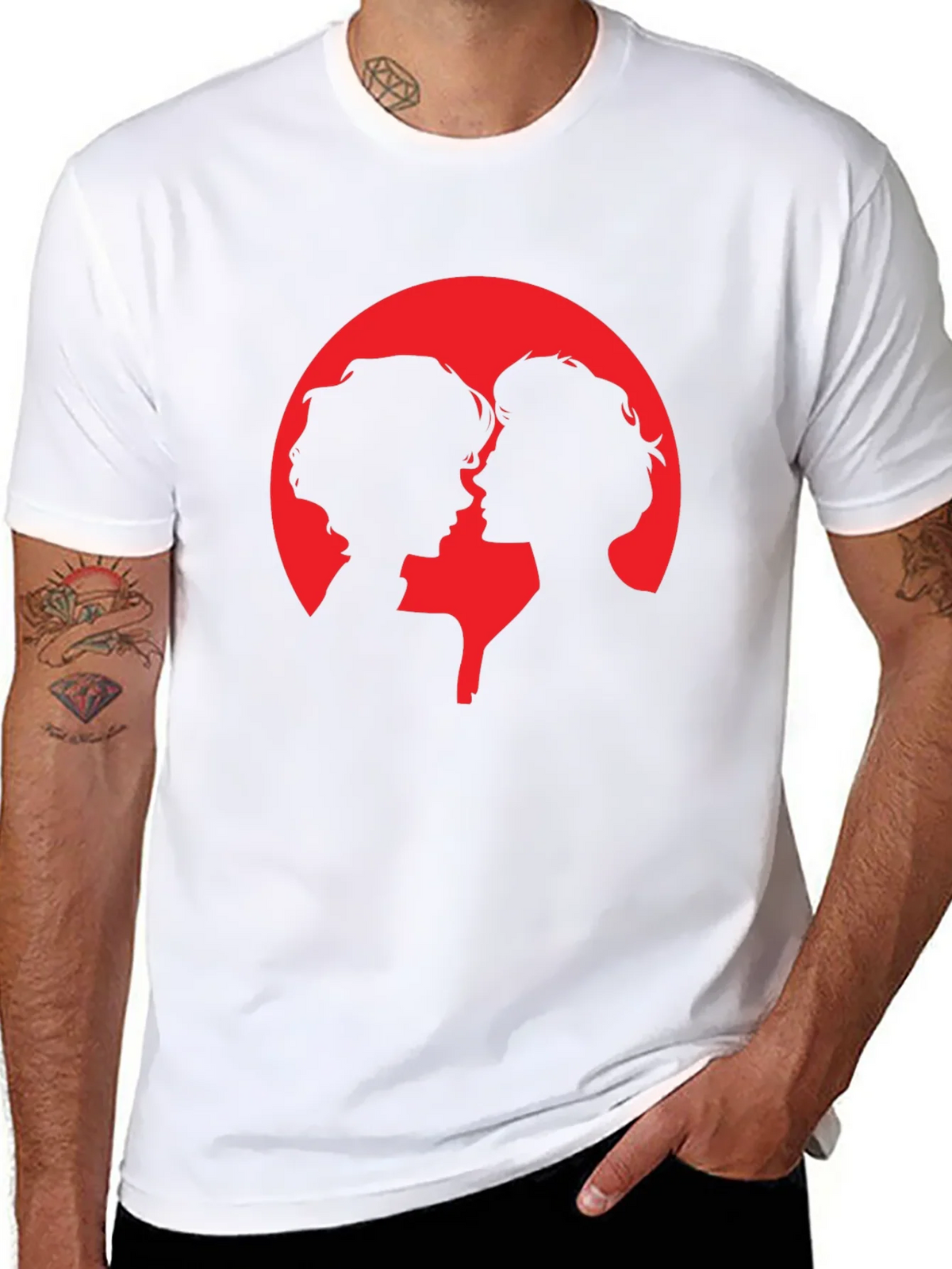Silhouette Couple Graphic Tee - Black product image 7
