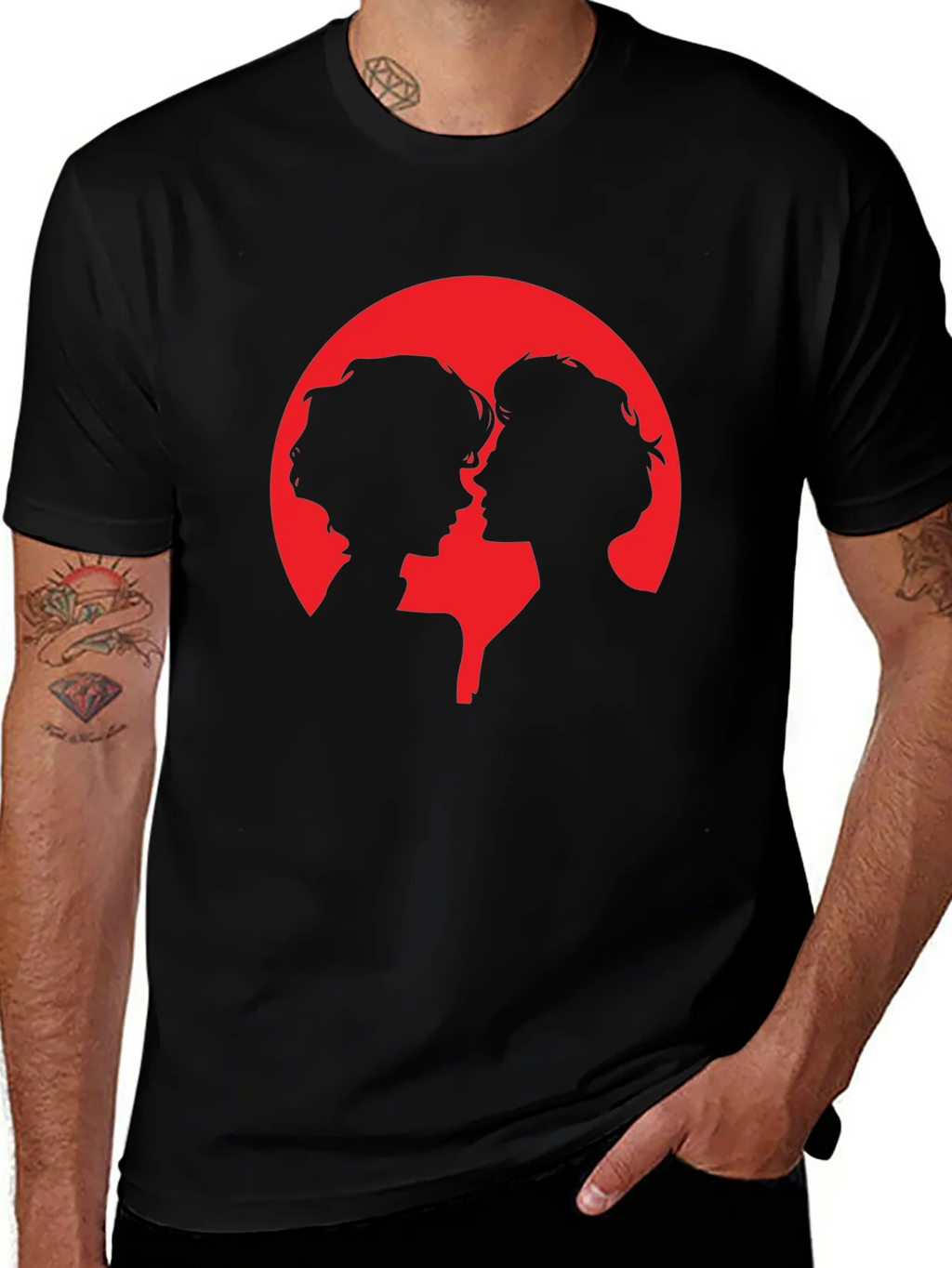 Silhouette Couple Graphic Tee - Black product image 1