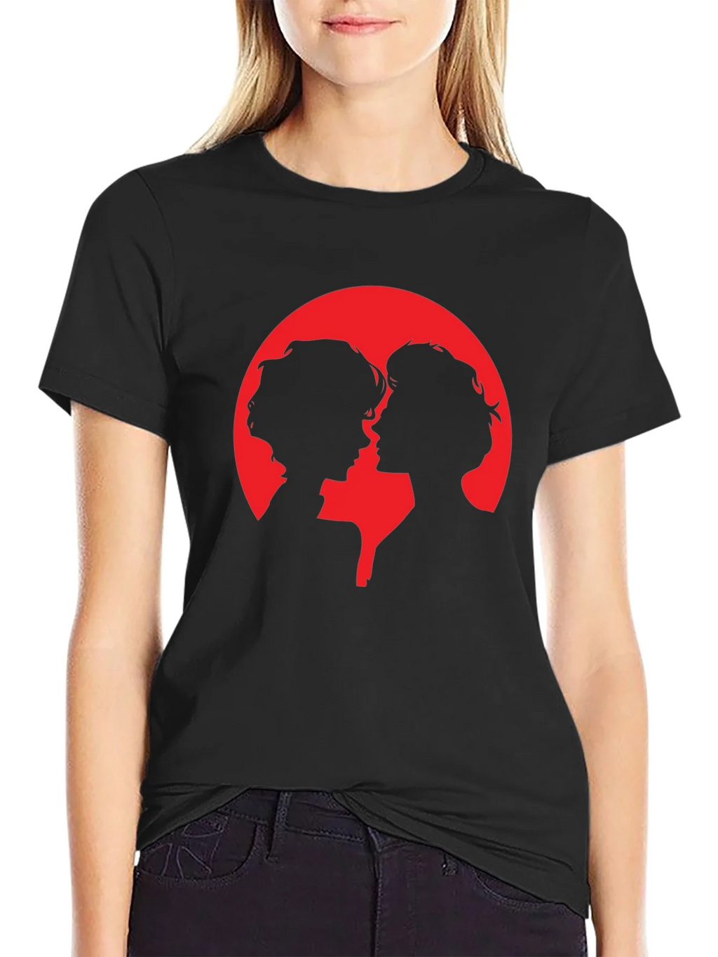 Silhouette Couple Graphic Tee - Black product image 2