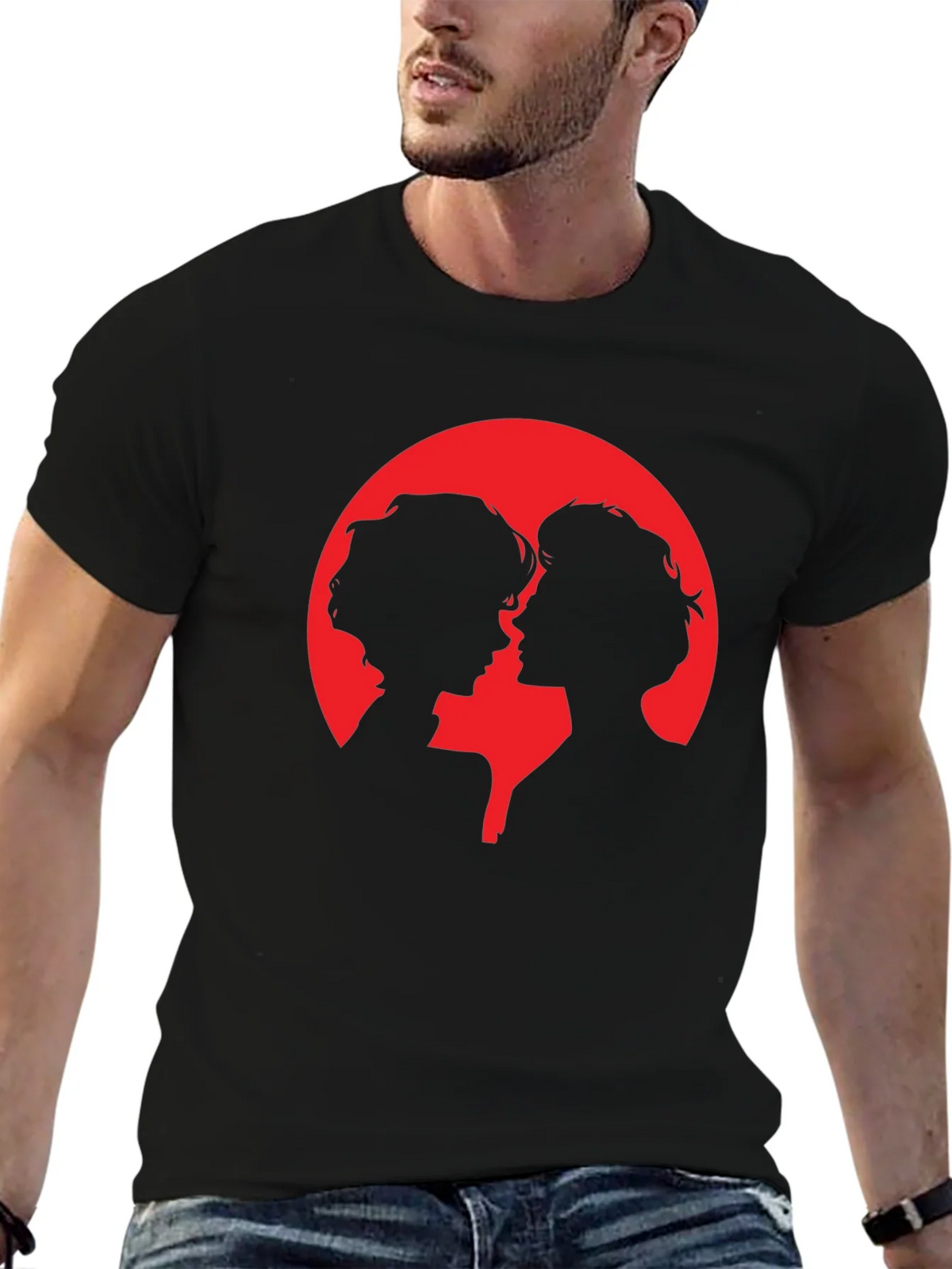 Silhouette Couple Graphic Tee - Black product image 6