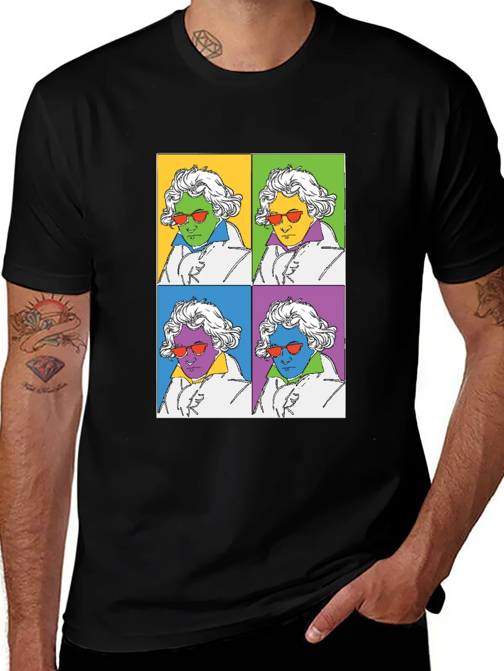 Beethoven Pop Art Graphic Tee - Black product image 1