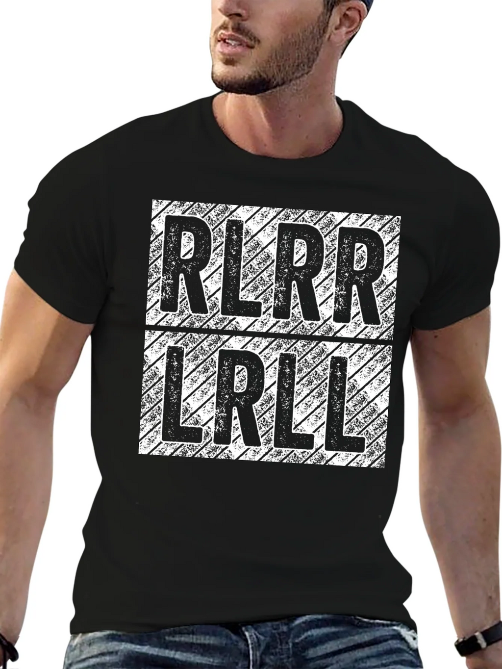 RLRR LRLL Drumming T-Shirt - Black Cotton Tee product image 6