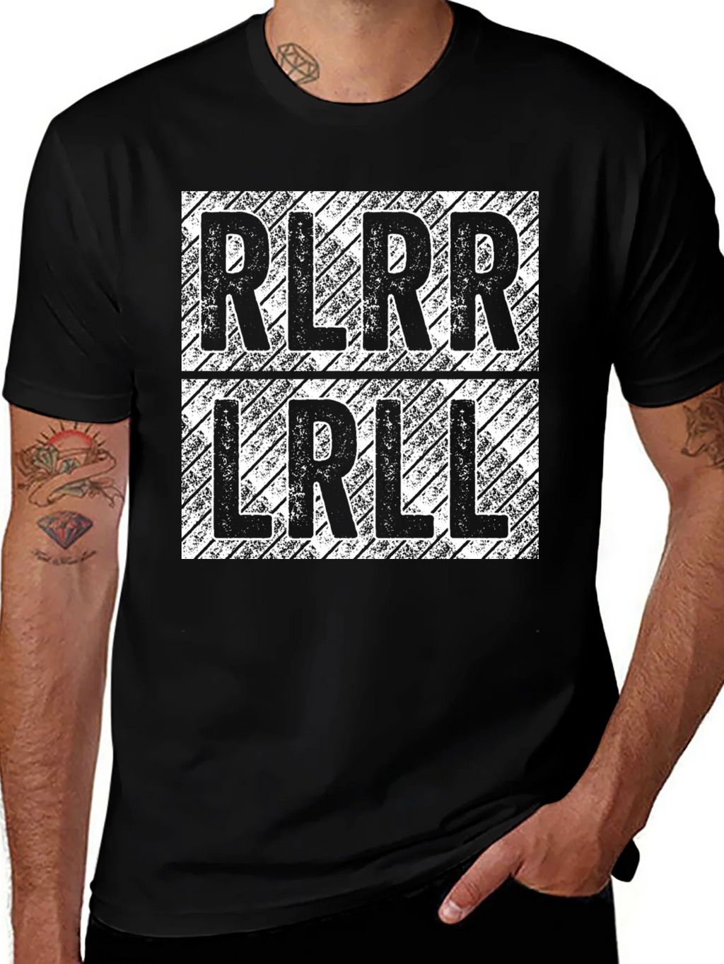 RLRR LRLL Drumming T-Shirt - Black Cotton Tee product image 1
