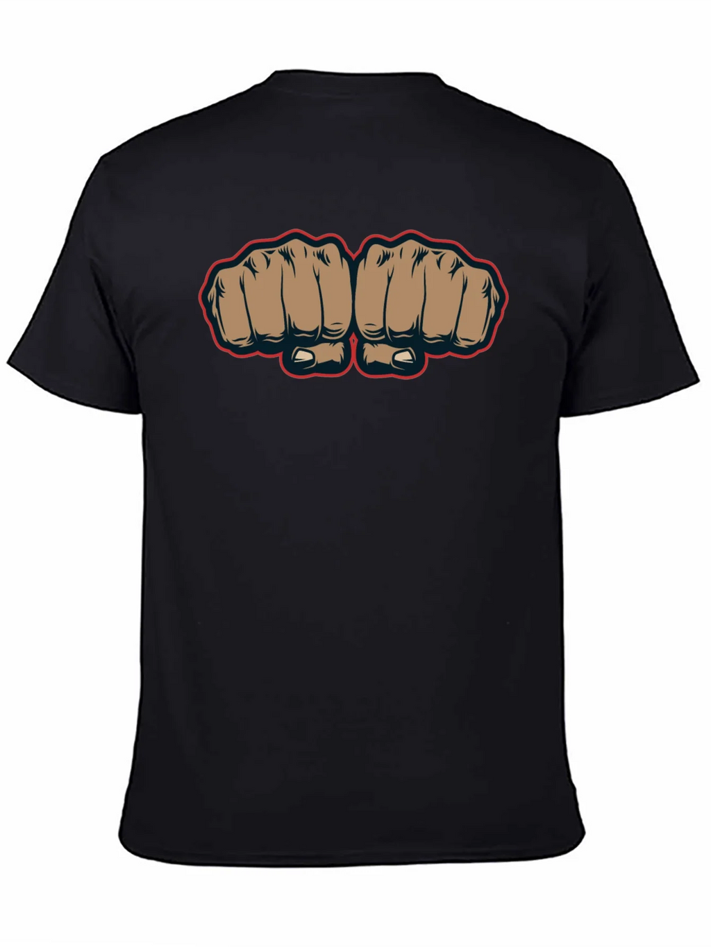 Fist Bump Graphic Tee - Black Crew Neck T-Shirt product image 2