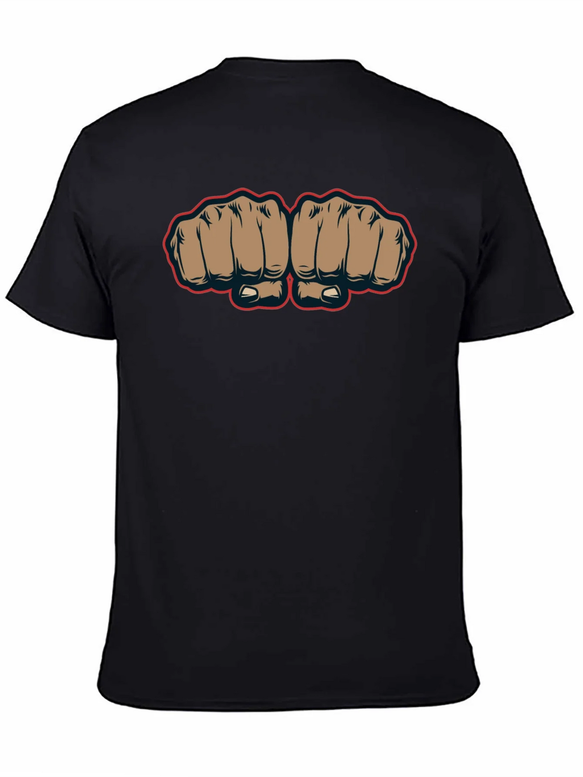 Fist Bump Graphic Tee - Black Crew Neck T-Shirt product image 2