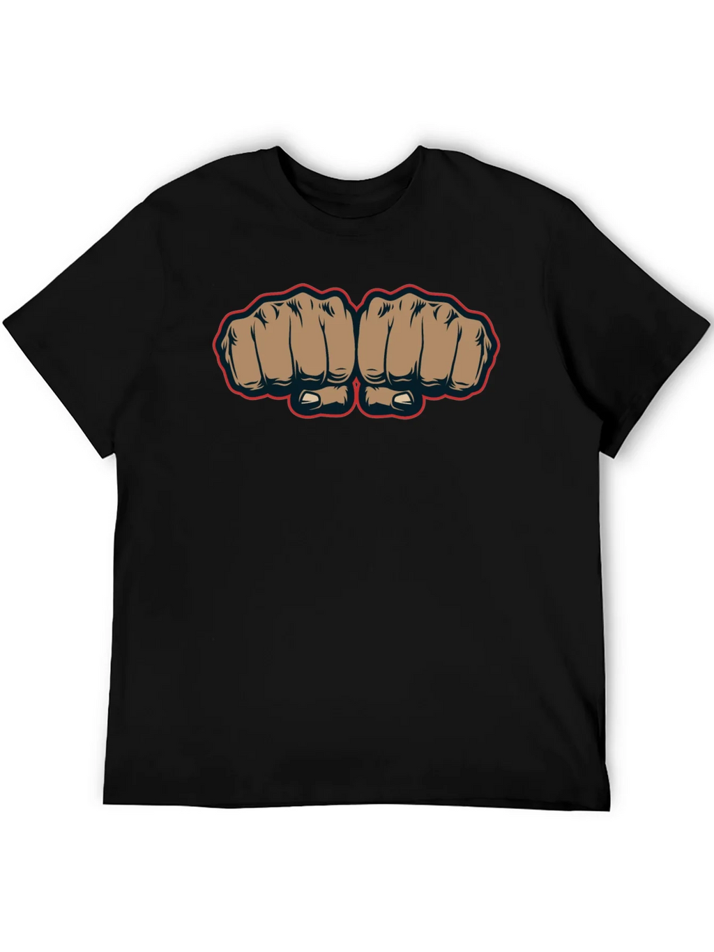 Fist Bump Graphic Tee - Black Crew Neck T-Shirt product image 3