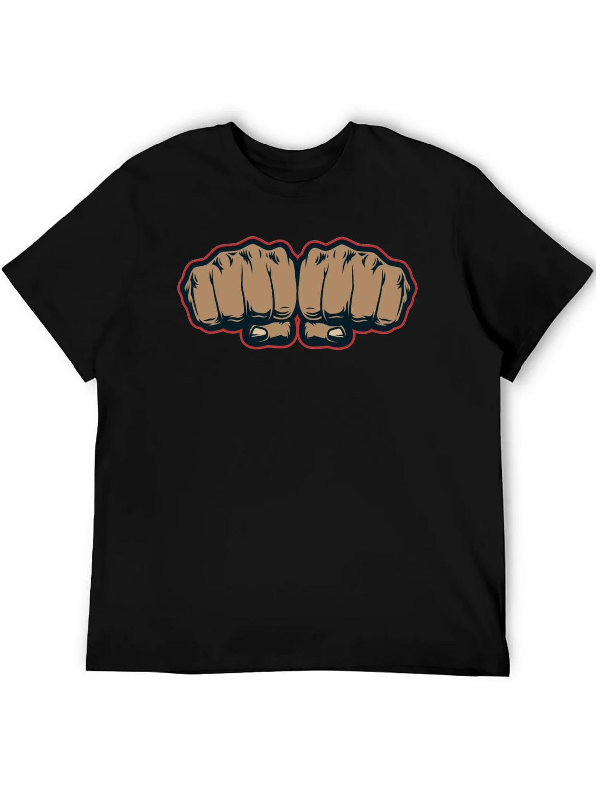 Fist Bump Graphic Tee - Black Crew Neck T-Shirt product image 3