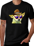 Cowboy Chihuahua T-Shirt - Heart Sunglasses Funny Tee