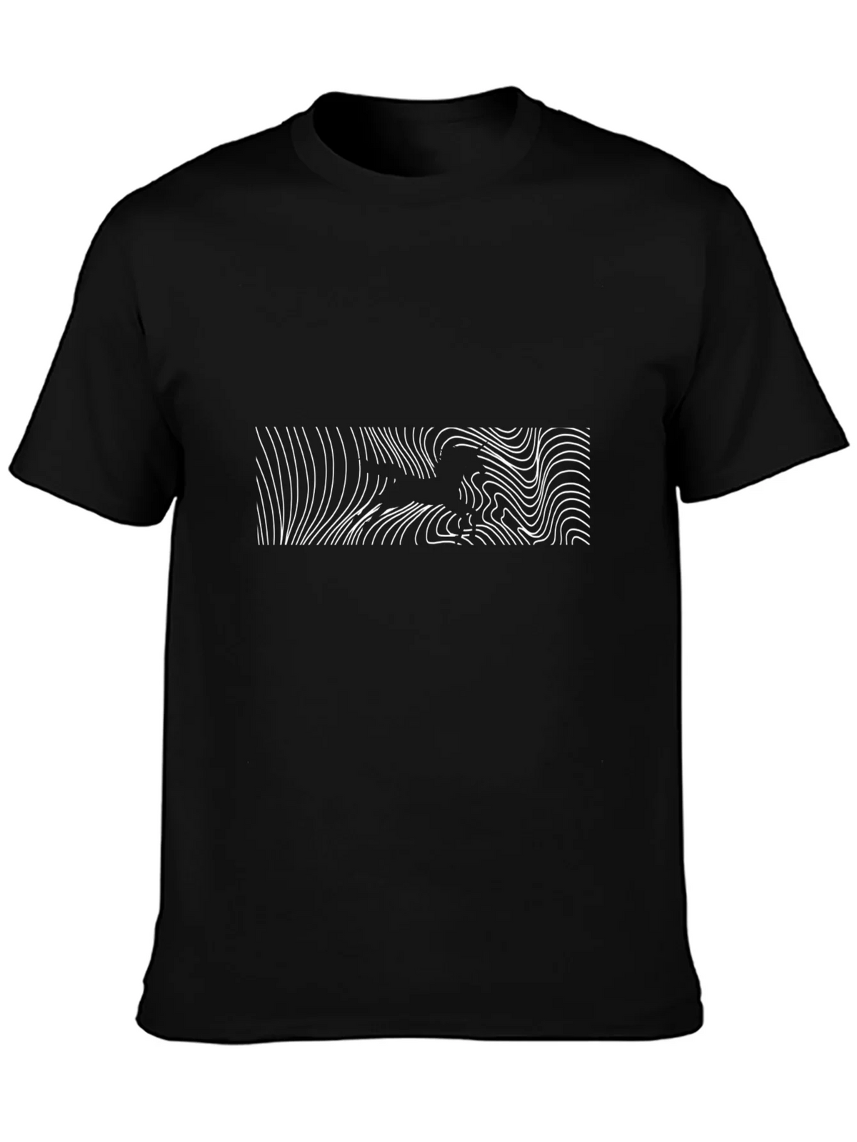 Modern Graphic Tee - Abstract White Lines on Black product image 3