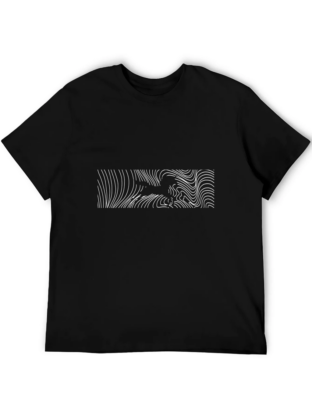 Modern Graphic Tee - Abstract White Lines on Black product image 5