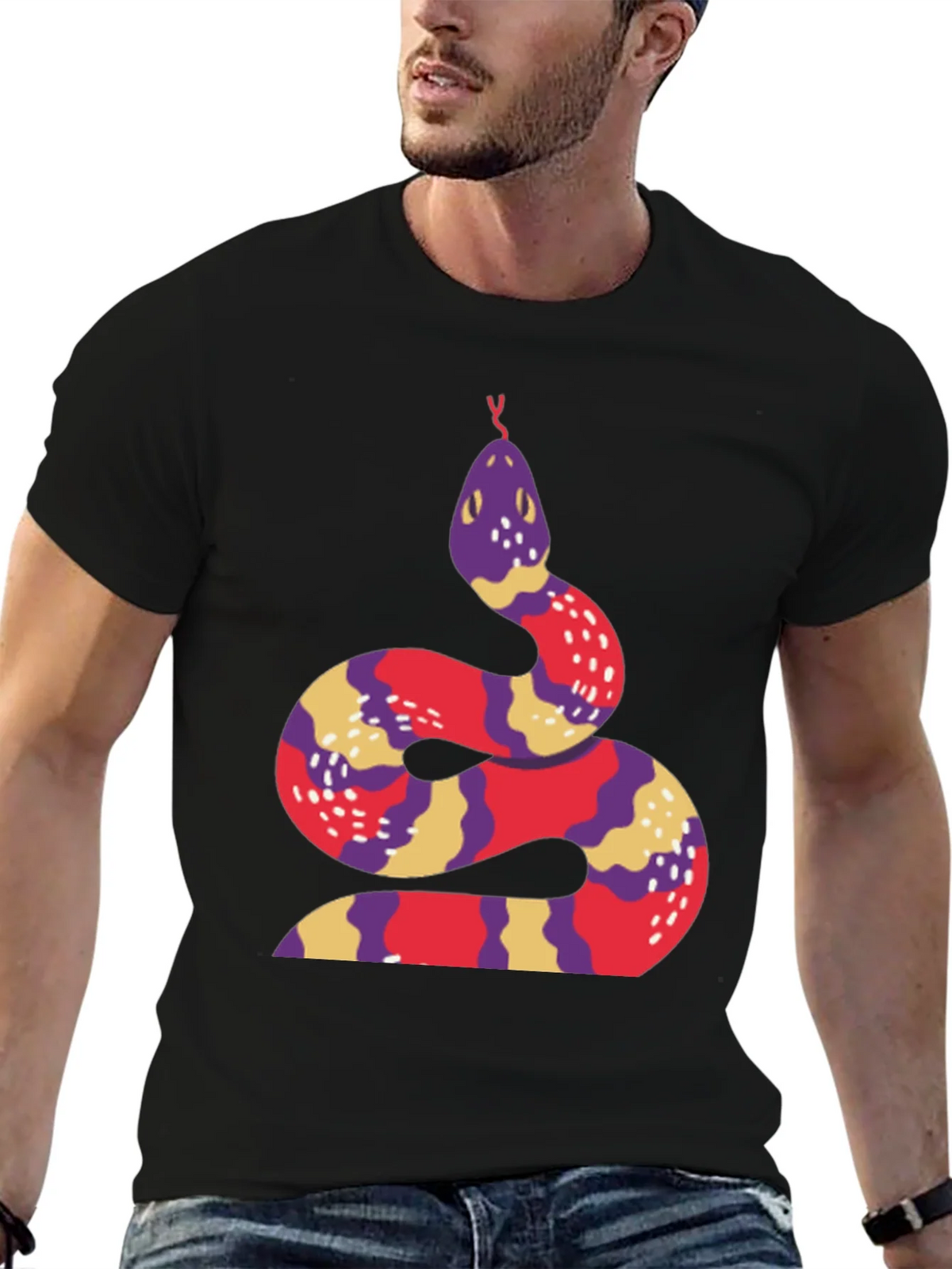Snake Graphic Tee - Stylish Crew Neck T-Shirt product image 6