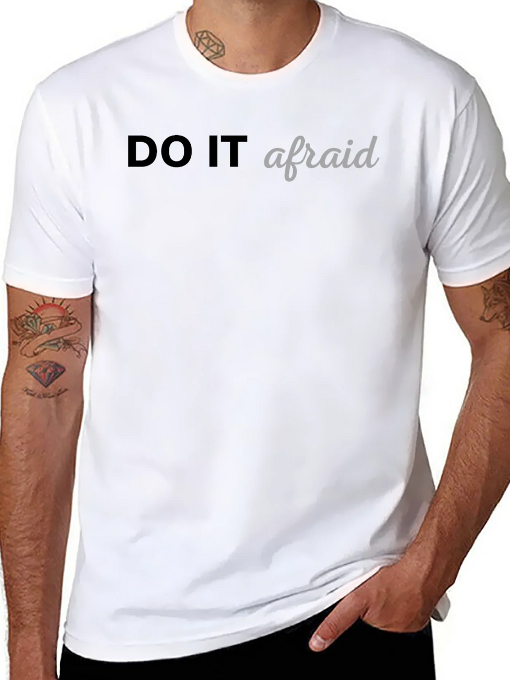 Do It Afraid Graphic Tee - Black Casual T-Shirt product image 4