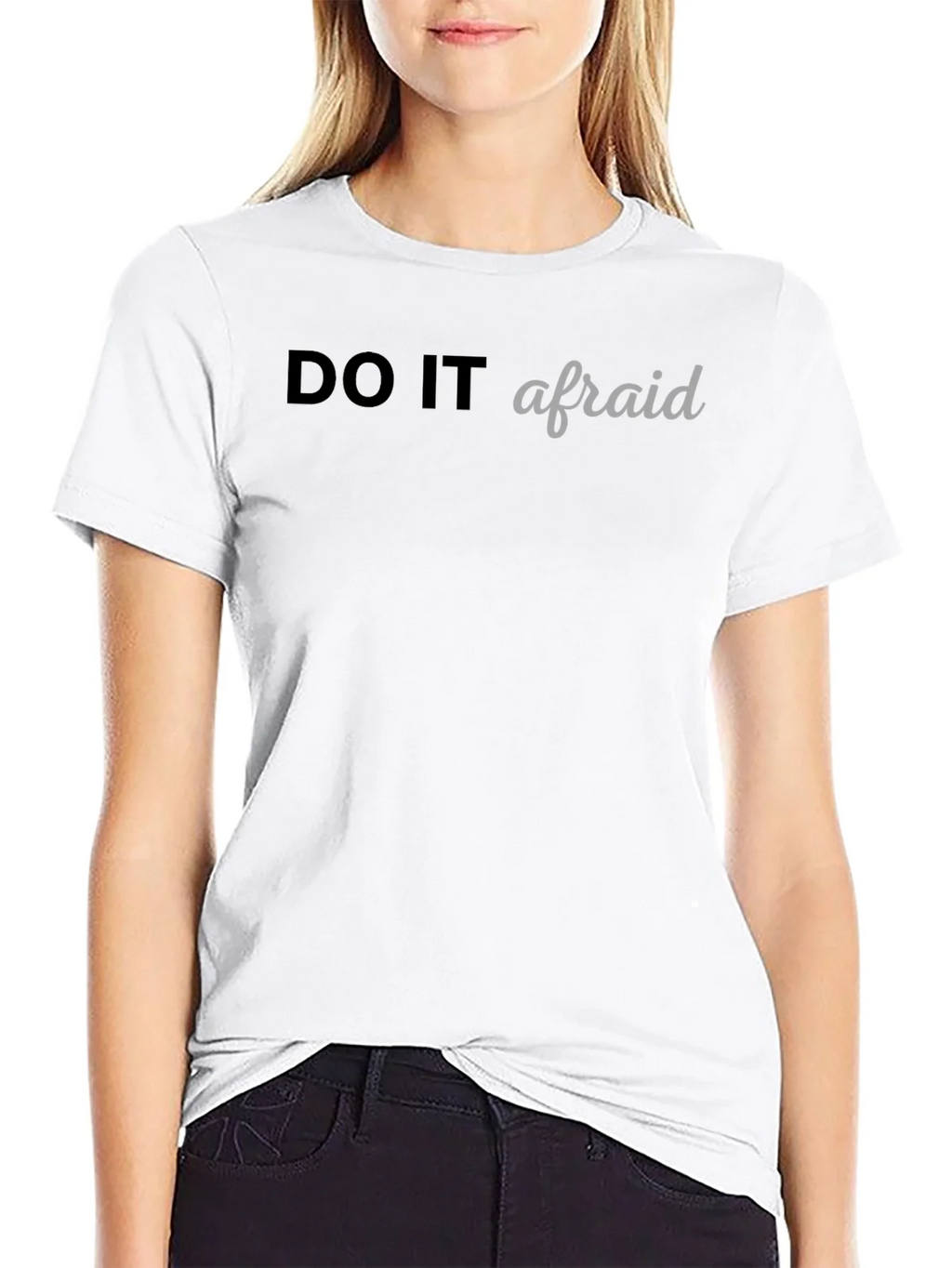 Do It Afraid Graphic Tee - Black Casual T-Shirt product image 5