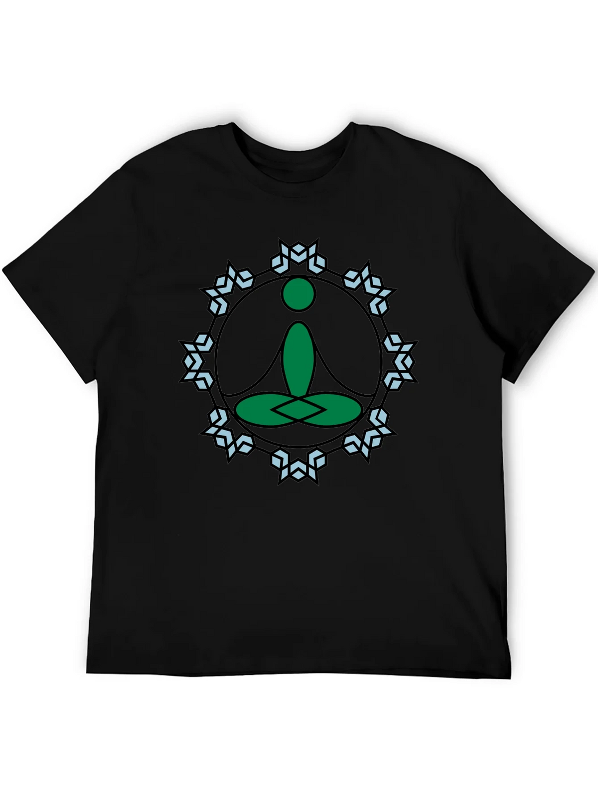 Meditate Tee: Green Lotus Position Graphic product image 5