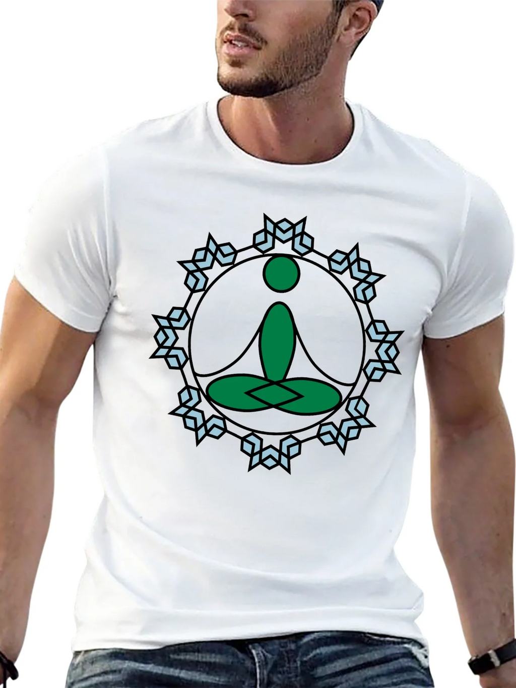 Meditate Tee: Green Lotus Position Graphic product image 12