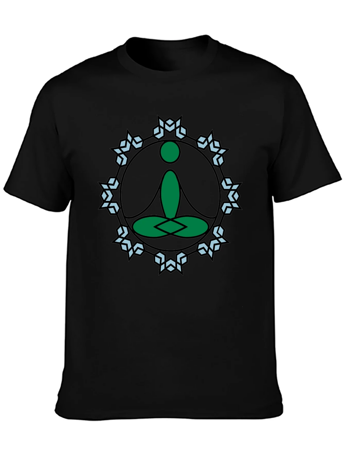 Meditate Tee: Green Lotus Position Graphic product image 3