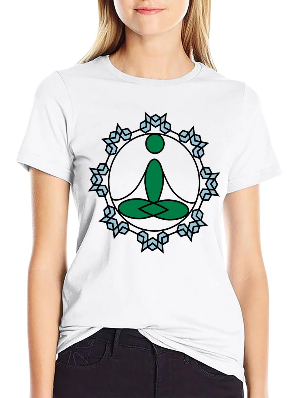 Meditate Tee: Green Lotus Position Graphic product image 8