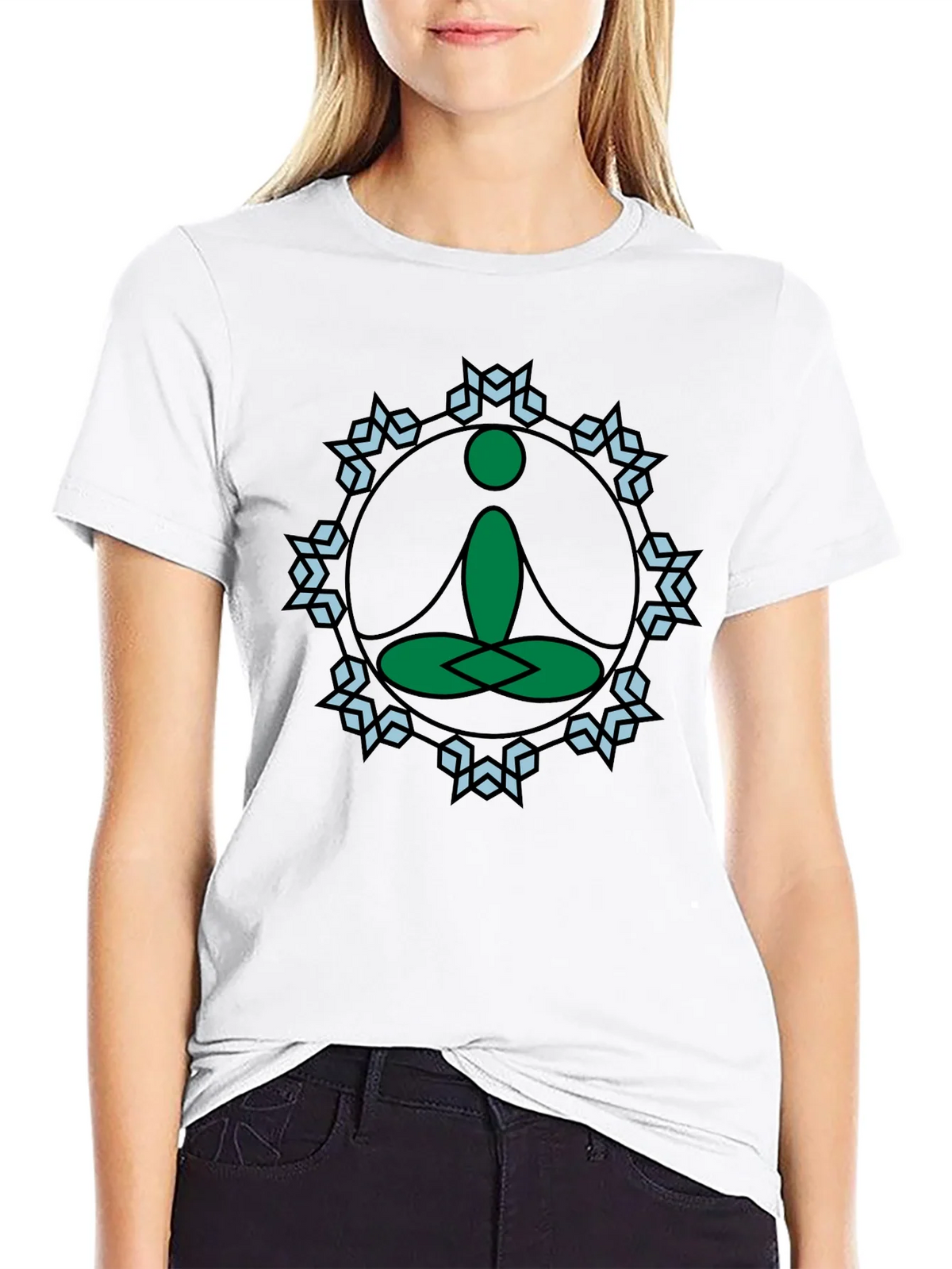 Meditate Tee: Green Lotus Position Graphic product image 8