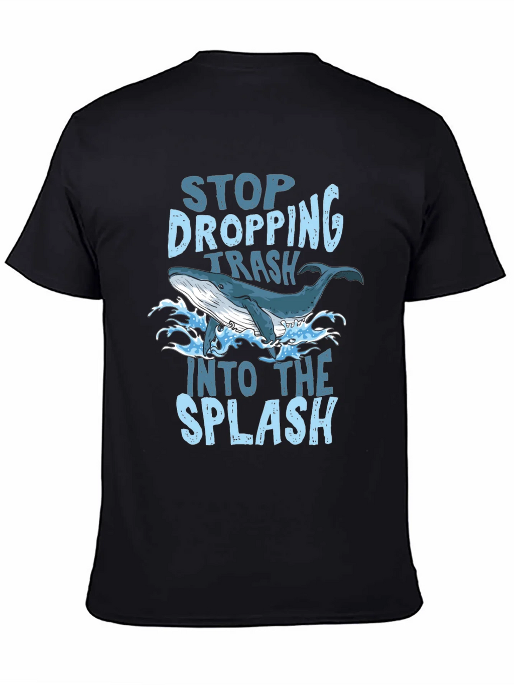Stop Dropping Trash Whale Graphic T-Shirt product image 4