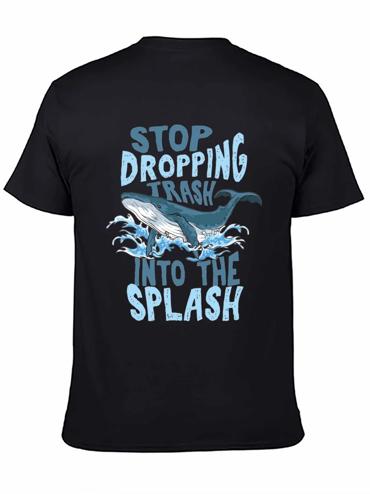 Stop Dropping Trash Whale Graphic T-Shirt product image 4