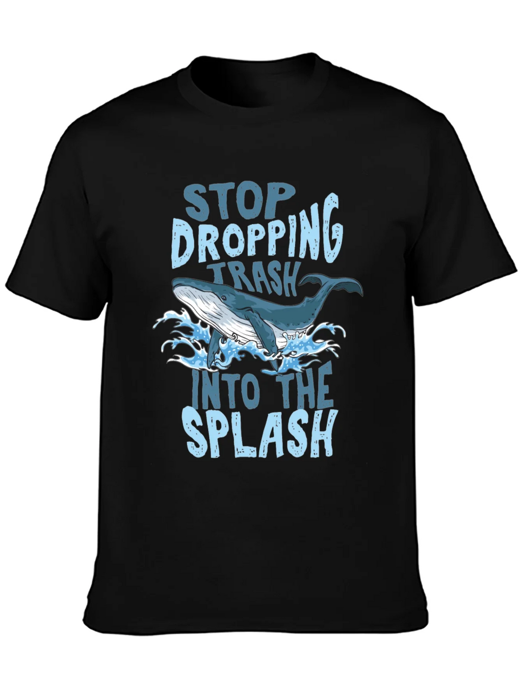 Stop Dropping Trash Whale Graphic T-Shirt product image 3