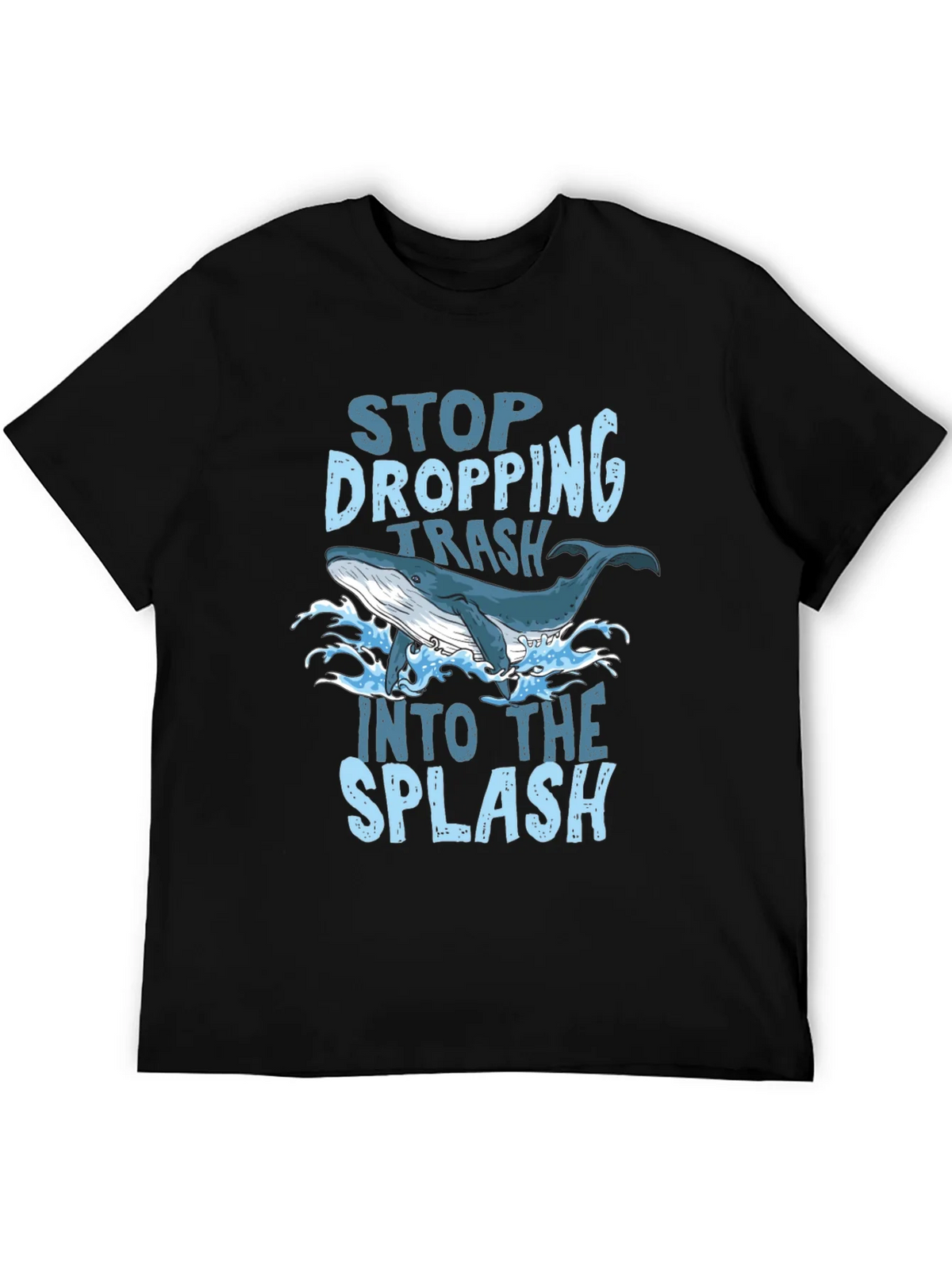 Stop Dropping Trash Whale Graphic T-Shirt product image 5