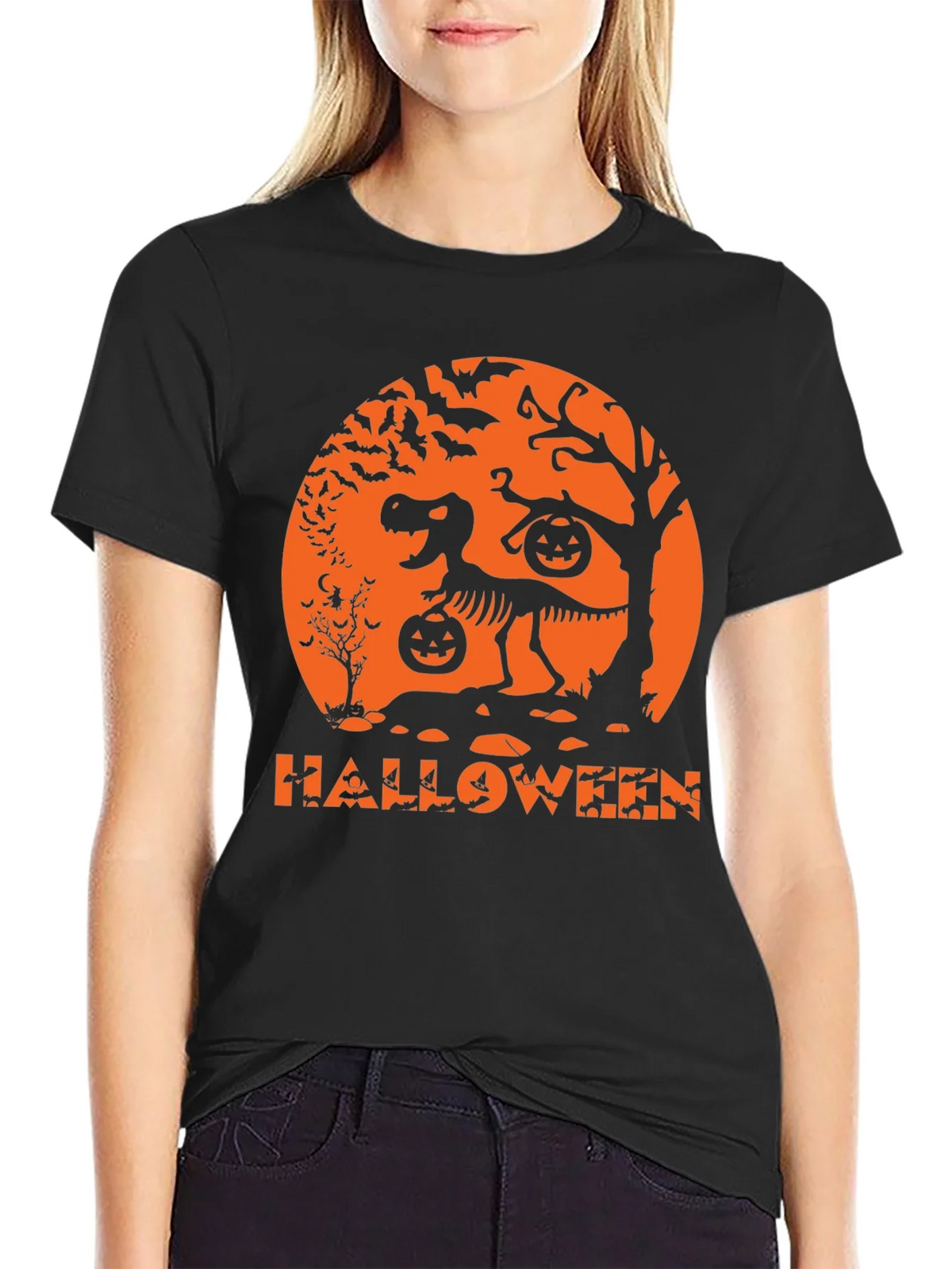 Halloween Dinosaur Skeleton T-Shirt product image 2