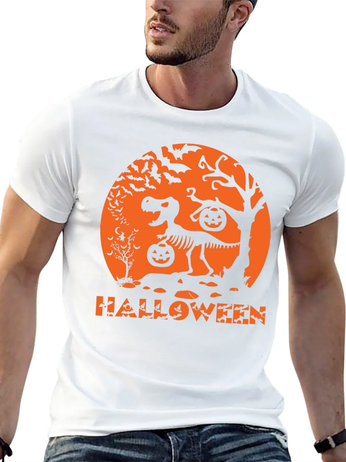 Halloween Dinosaur Skeleton T-Shirt product image 12