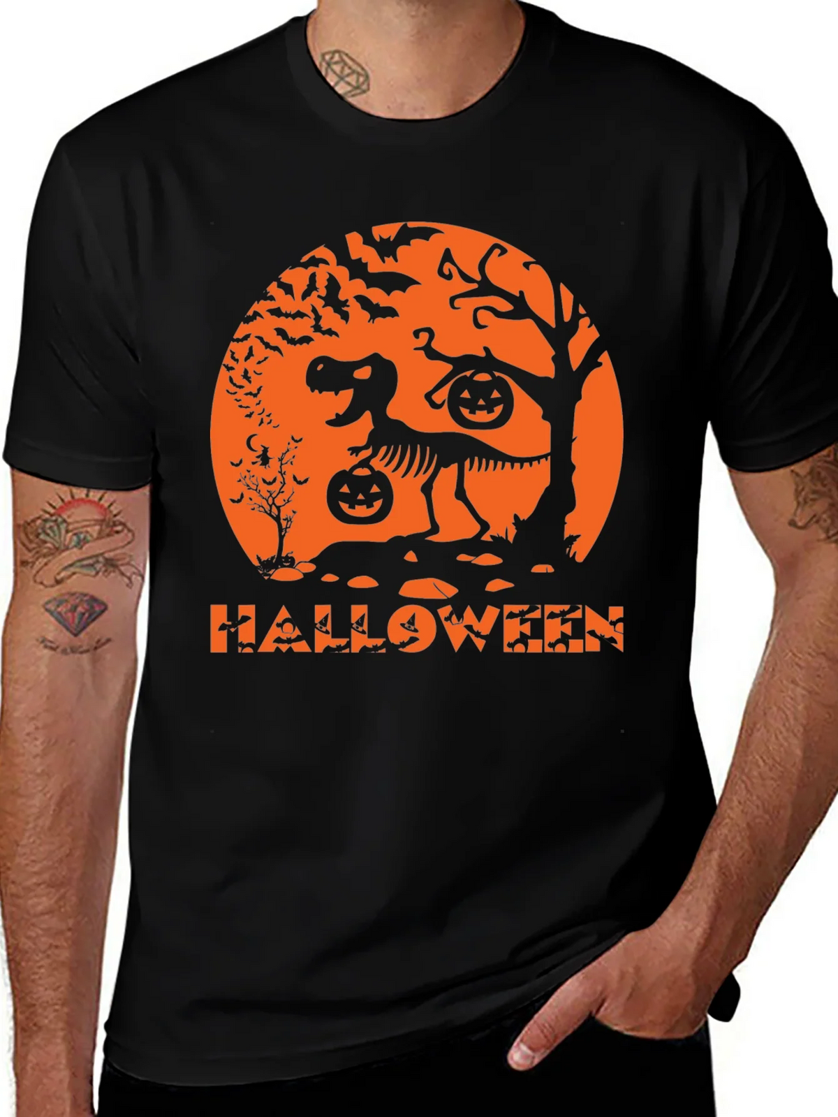 Halloween Dinosaur Skeleton T-Shirt product image 1