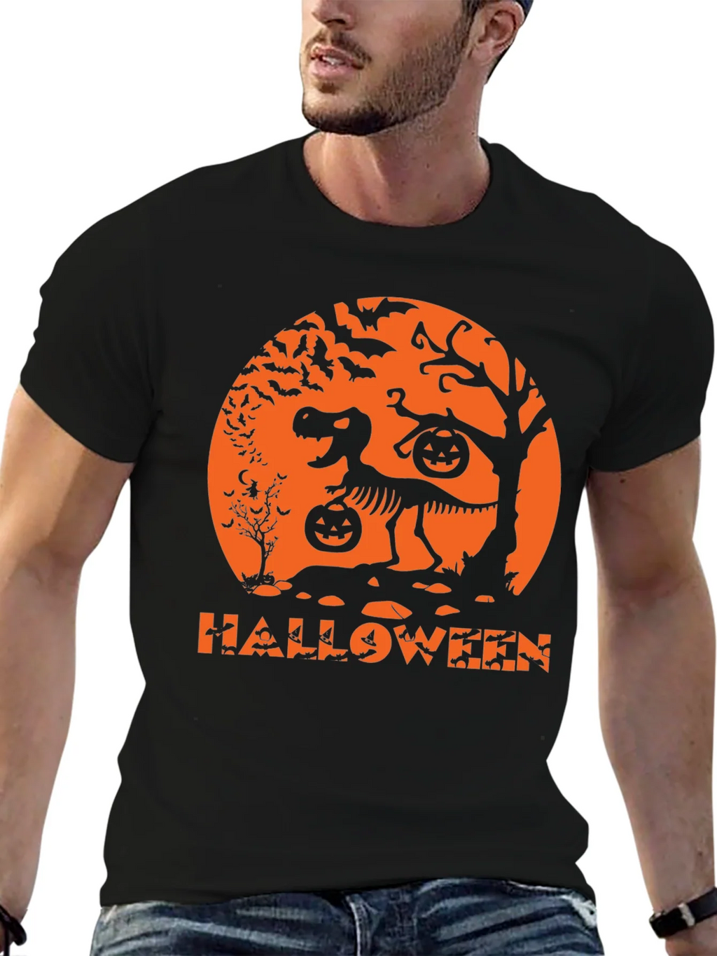 Halloween Dinosaur Skeleton T-Shirt product image 6