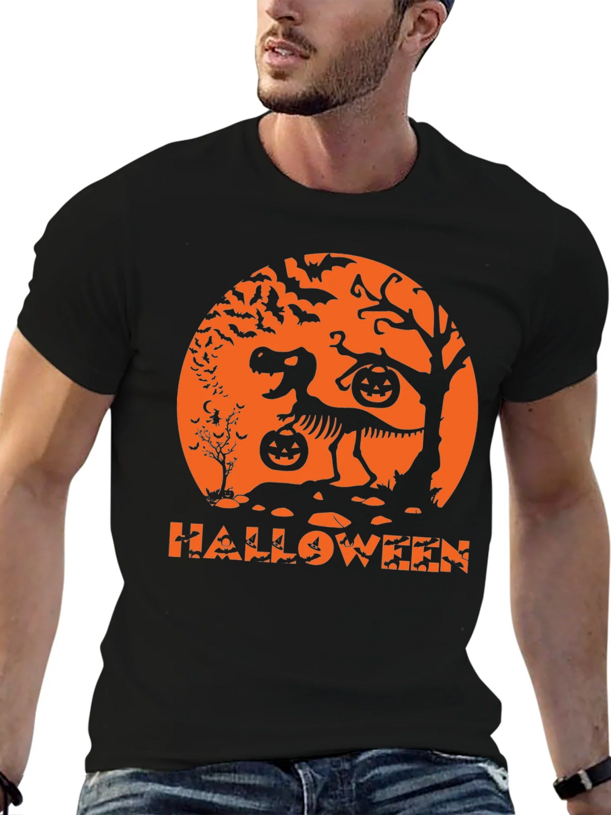 Halloween Dinosaur Skeleton T-Shirt product image 6