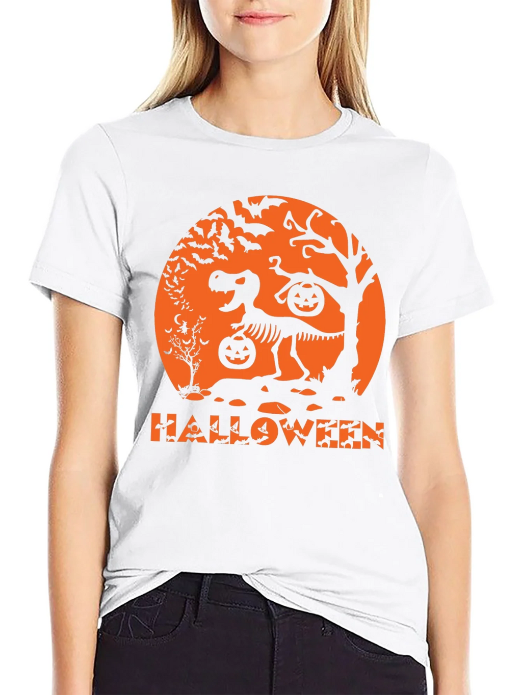 Halloween Dinosaur Skeleton T-Shirt product image 8