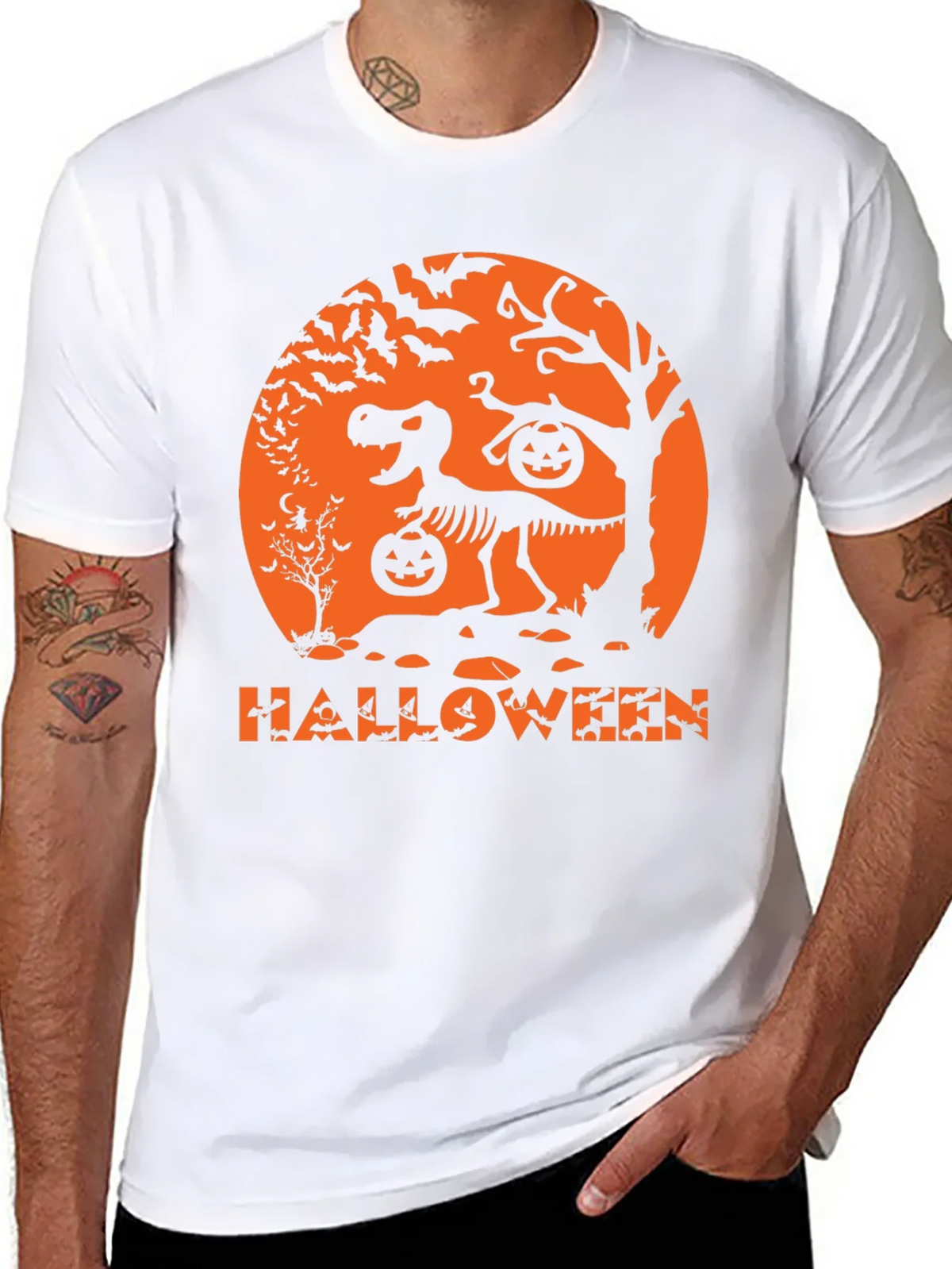 Halloween Dinosaur Skeleton T-Shirt product image 7