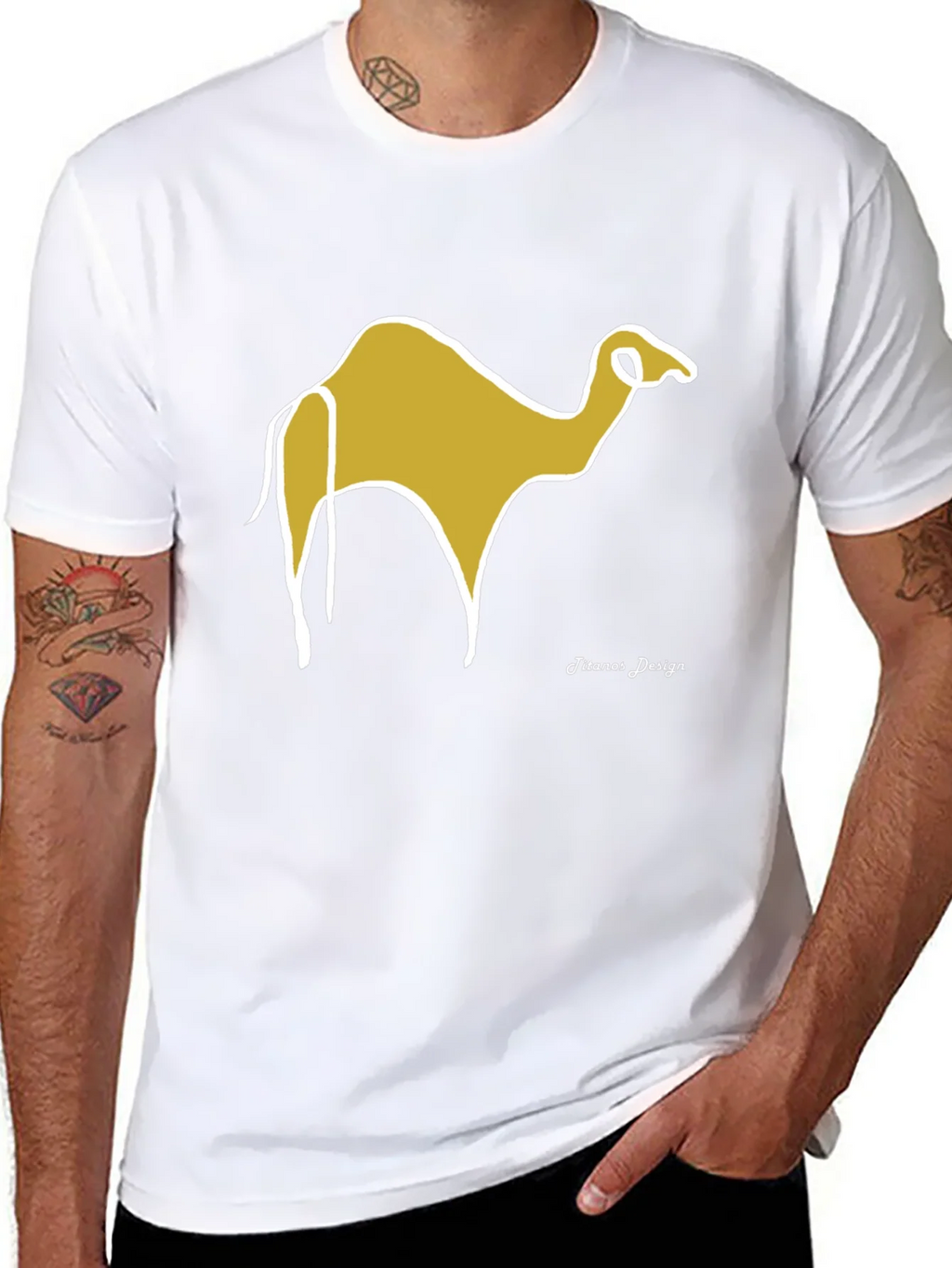 Camel Graphic Tee - Black Cotton Casual product image 5