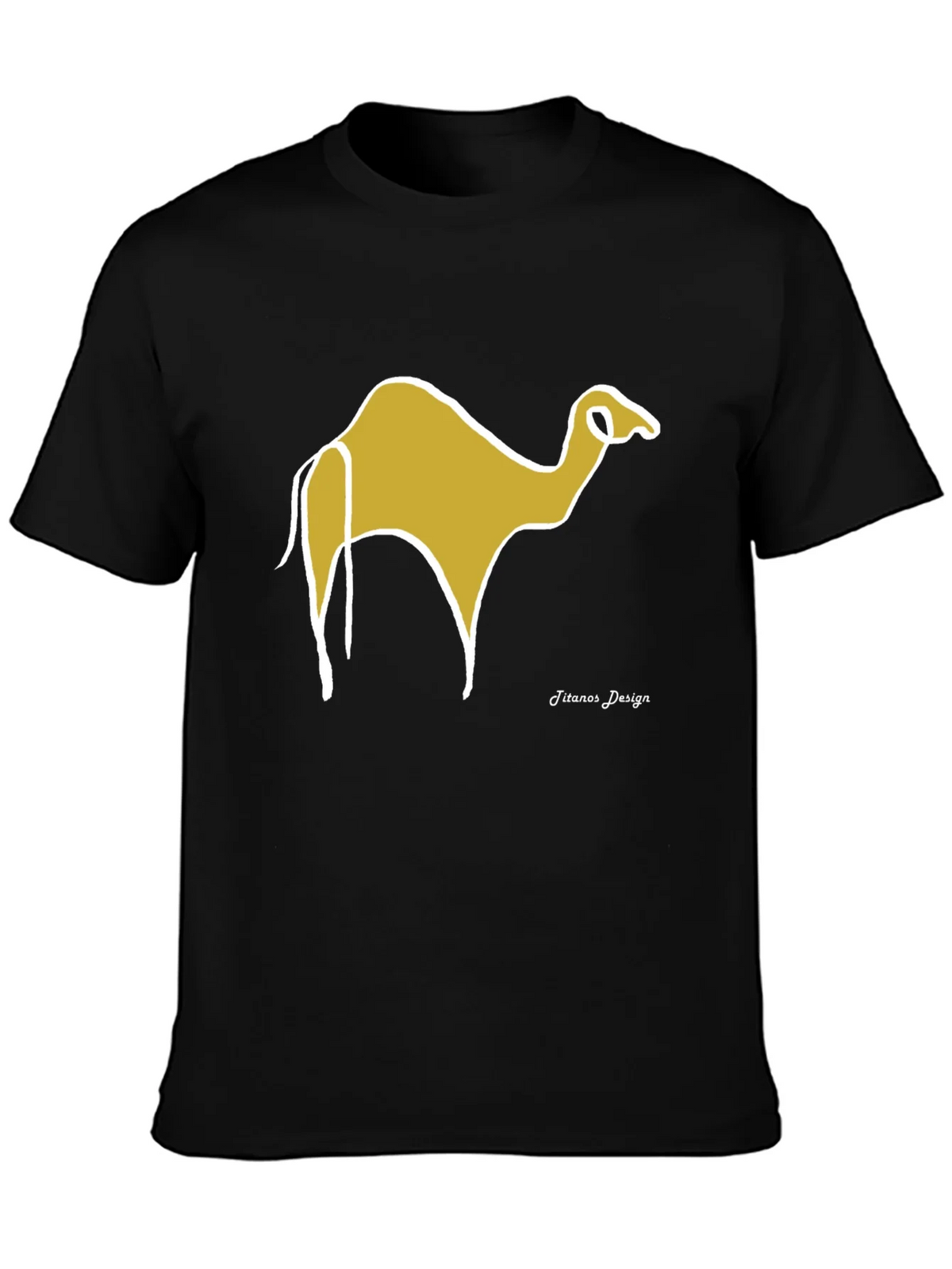 Camel Graphic Tee - Black Cotton Casual product image 2