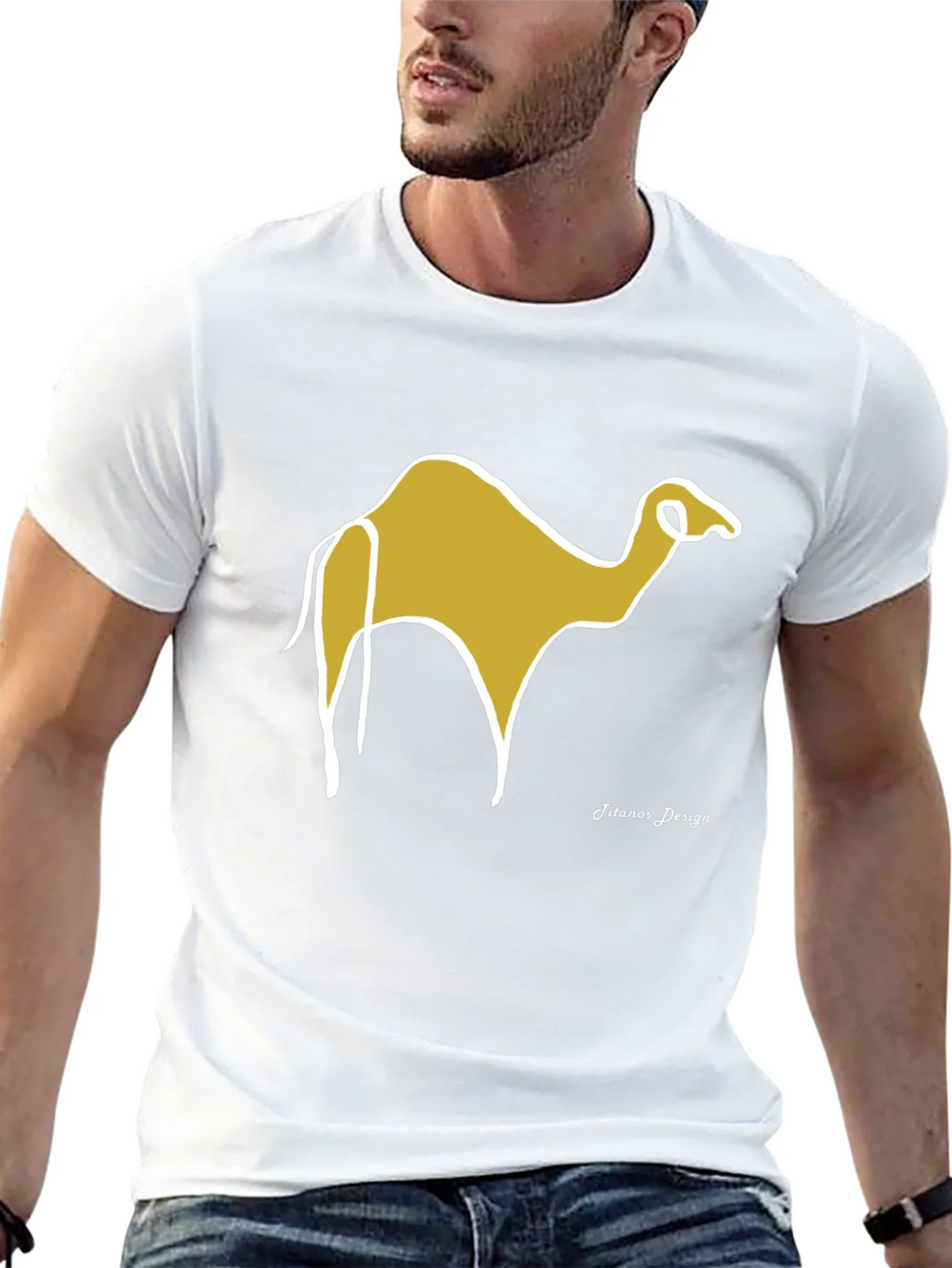 Camel Graphic Tee - Black Cotton Casual product image 9