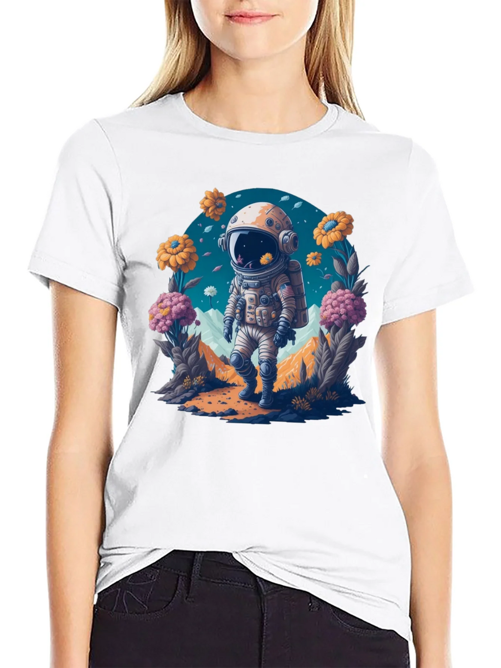 Astronaut in Bloom T-Shirt - Space Adventure Apparel product image 8