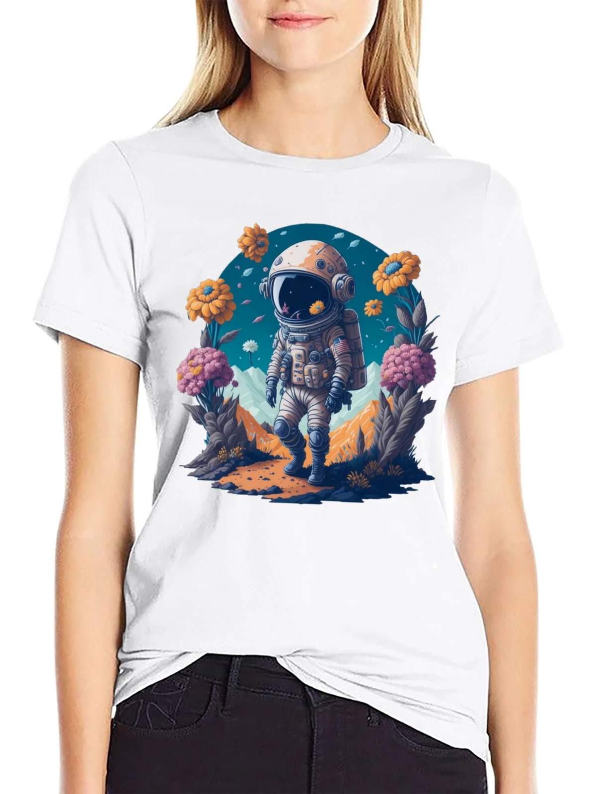 Astronaut in Bloom T-Shirt - Space Adventure Apparel product image 8
