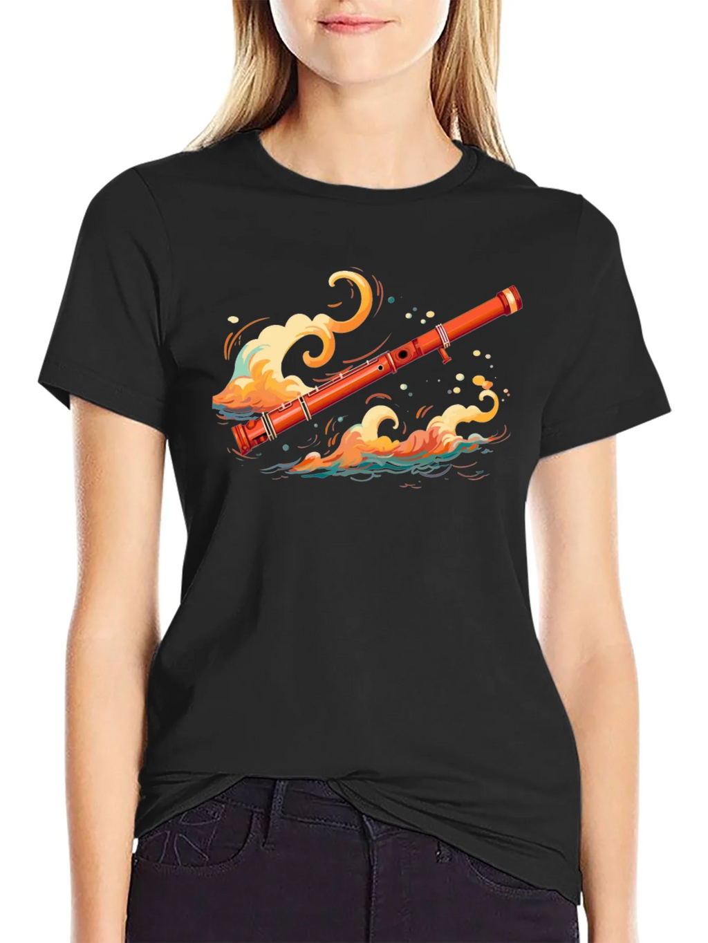 Musical Flute Wave Graphic Tee - Unique Design product image 1