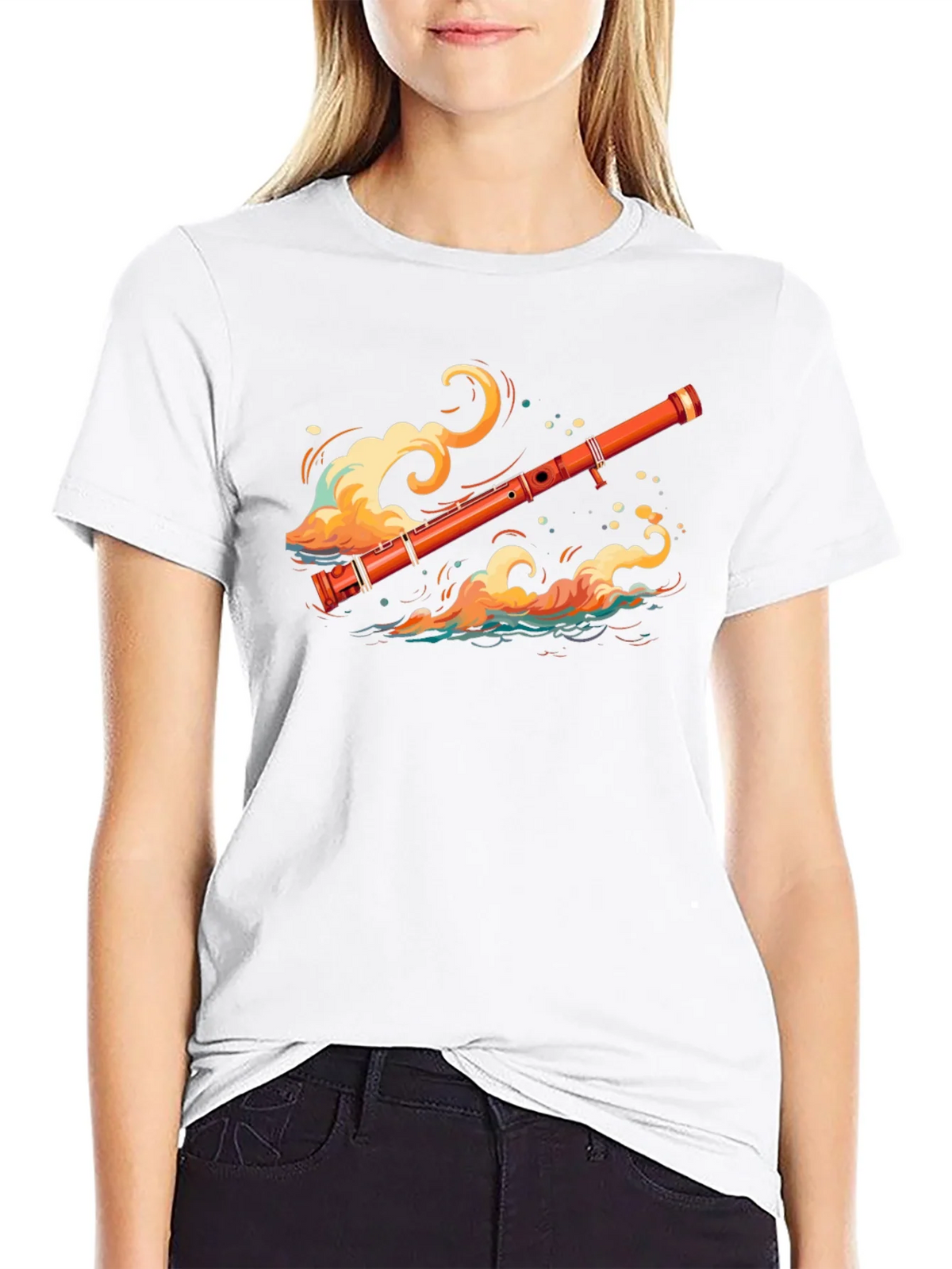 Musical Flute Wave Graphic Tee - Unique Design product image 5