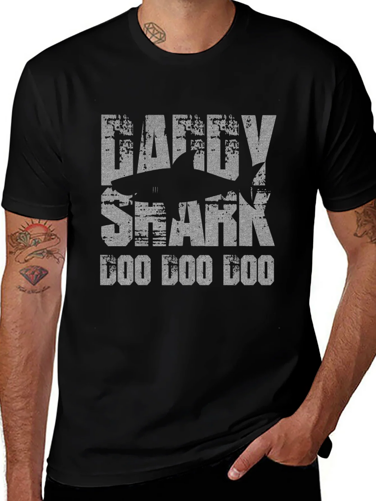 Daddy Shark Doo T-Shirt Funny Dad Gift product image 1