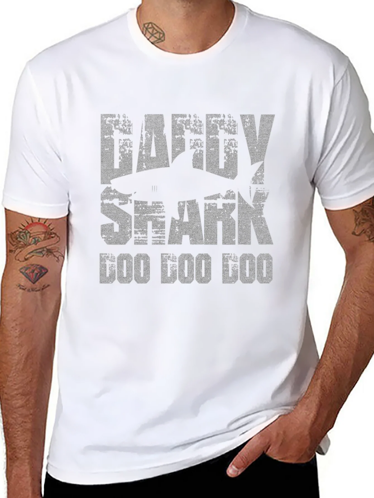 Daddy Shark Doo T-Shirt Funny Dad Gift product image 7