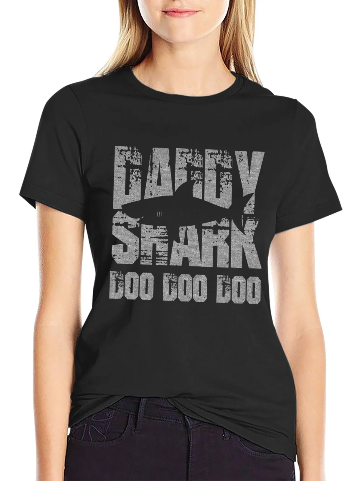Daddy Shark Doo T-Shirt Funny Dad Gift product image 2