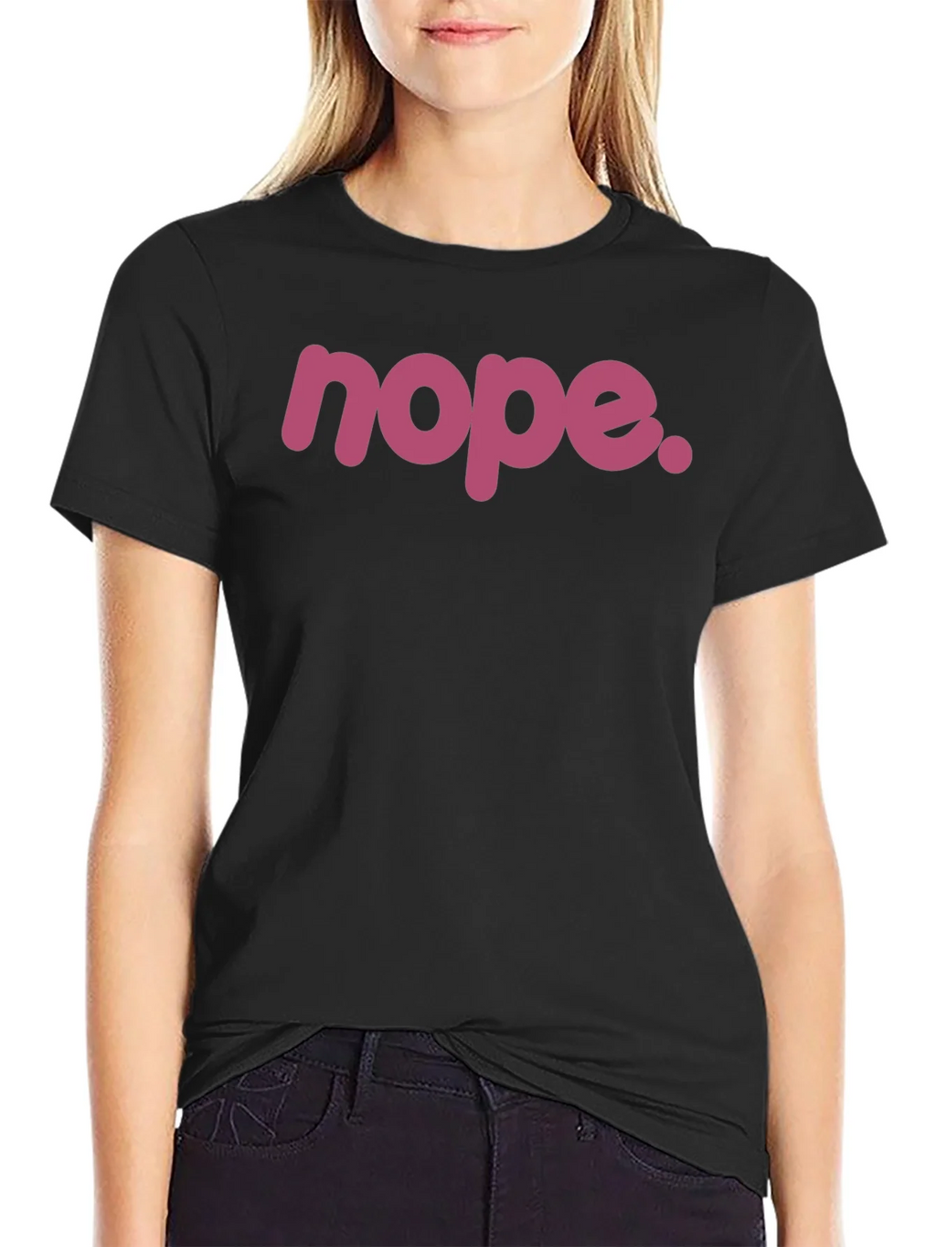 Nope. Graphic Tee - Black Crew Neck T-Shirt product image 1