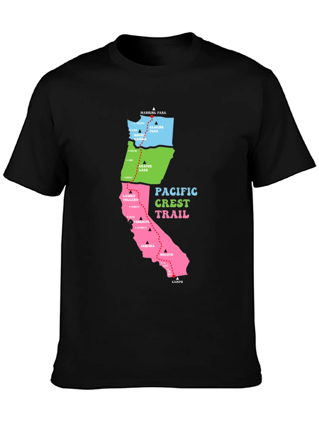Pacific Crest Trail Map T-Shirt product image 1