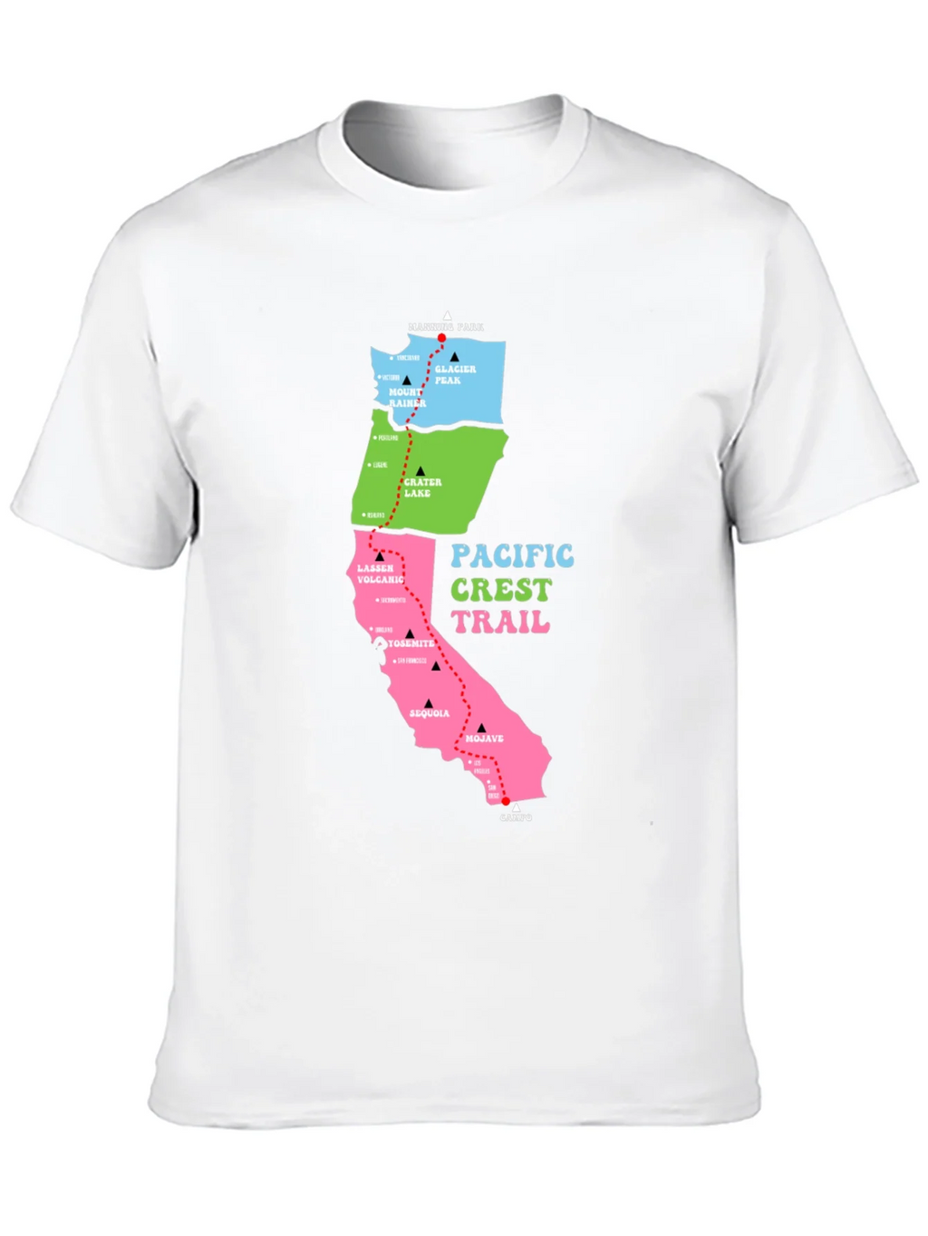Pacific Crest Trail Map T-Shirt product image 4