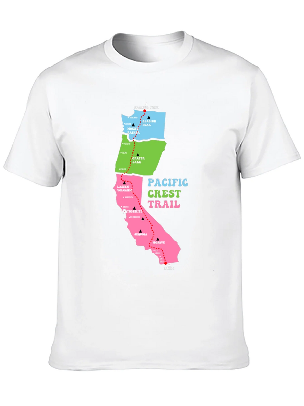 Pacific Crest Trail Map T-Shirt product image 4