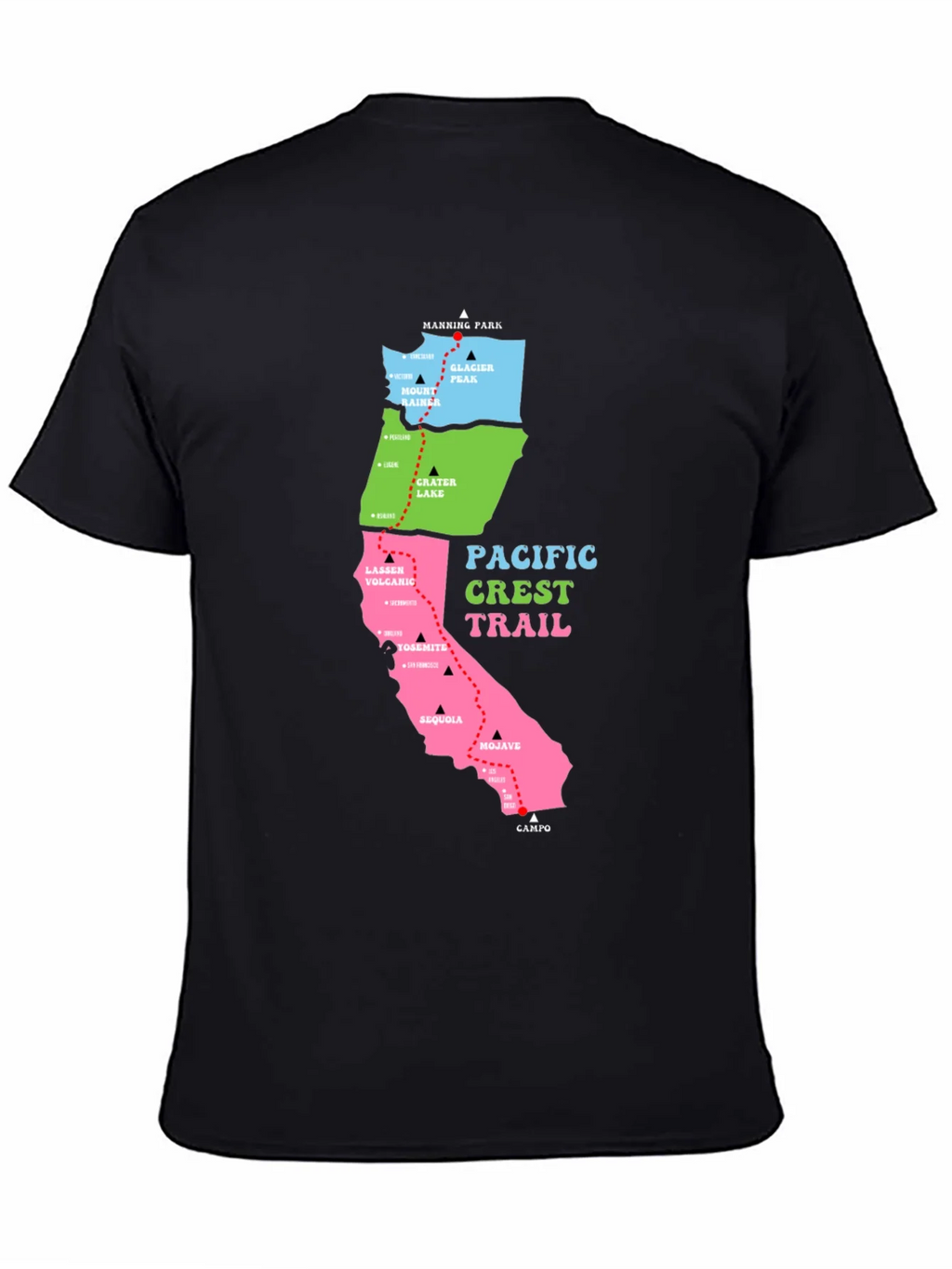 Pacific Crest Trail Map T-Shirt product image 2