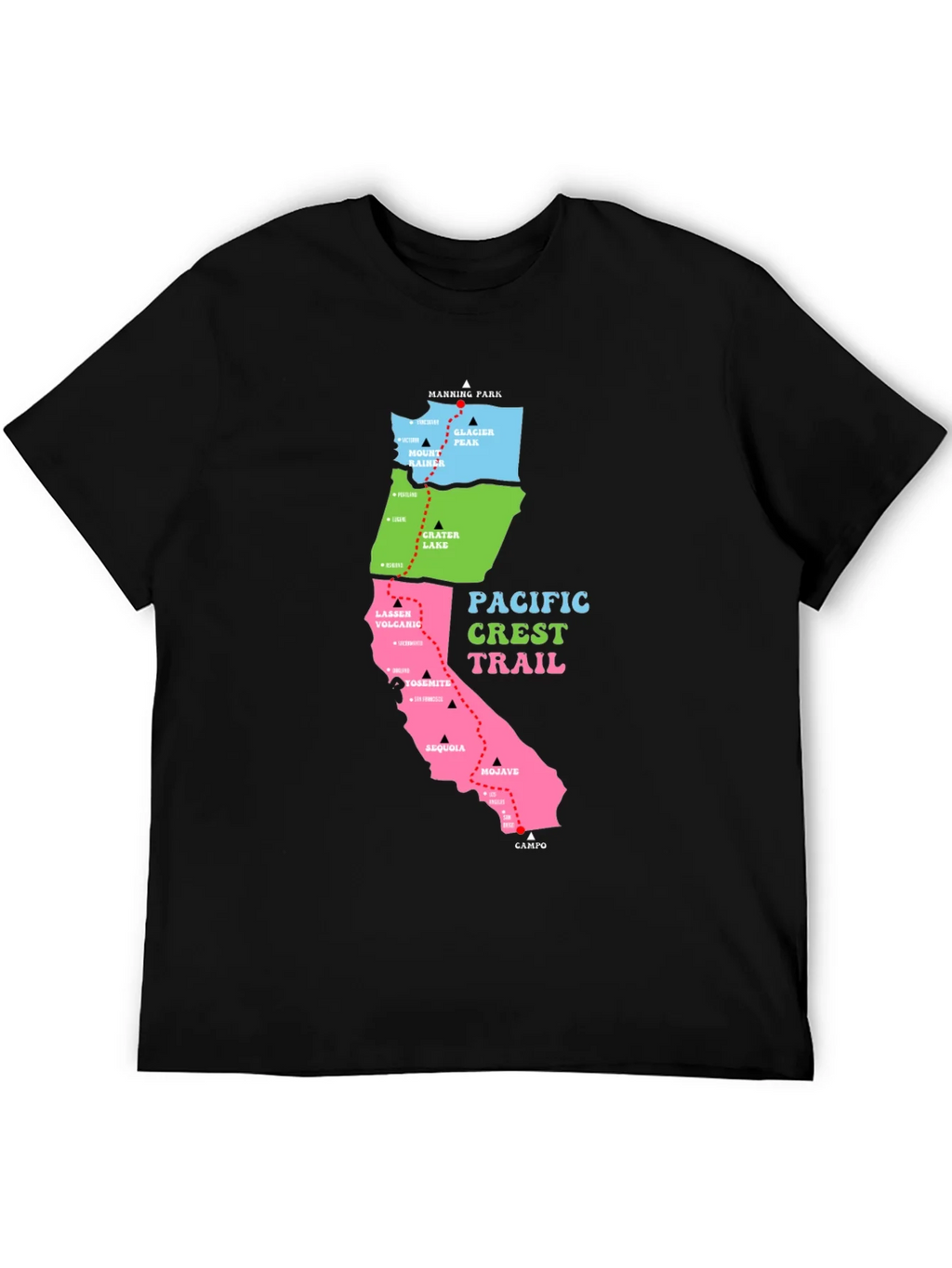 Pacific Crest Trail Map T-Shirt product image 3